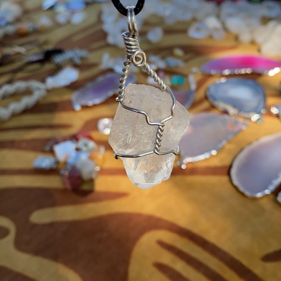 Handmade Quartz Crystal Wrap Necklace - Picture 3 of 3